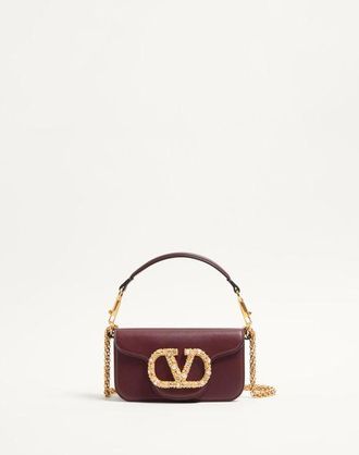 Valentino Garavani Valentino Garavani Loc&ograve; Small Shoulder Bag In Calfskin With Jewel Logo Wo