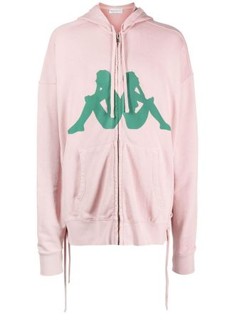 Faith Connexion logo-print zip-up hoodie - Pink