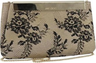 Jimmy Choo London Pre-owned Clutches, female, Beige, Size: ONE SIZE Pre-owned Leather Shoulder Bag