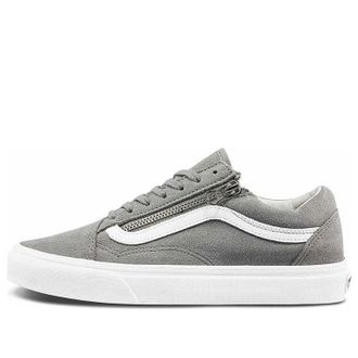 Vans Unisex Old Skool Zip Low-Top Sneakers Grey Gray White VN0A3493A4F