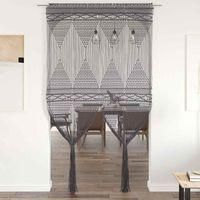 OEM Cortina De Macram&eacute; Color Antracita De 140 X 240 Cm En Algod&oacute;n - Crezuo