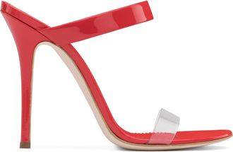 Generic Red,9.5 UK,Slingback High Heel Mules for Womens Open Toe Stiletto Pumps Slip On Slide Two Strap Sandals Summer Dress Shoes