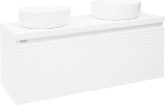 Puma Naturel Mueble De Ba&ntilde;o Bajo Lavabo Naturel Savona 118x43x44,8 Cm, Blanco Brillante (savona120bid)