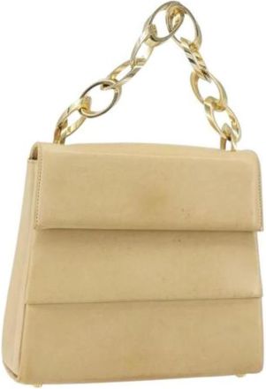 Ferragamo Pre-owned Handtas - Dames - Vintage Handtas - Beige - ONE Size - Leer - Vintage
