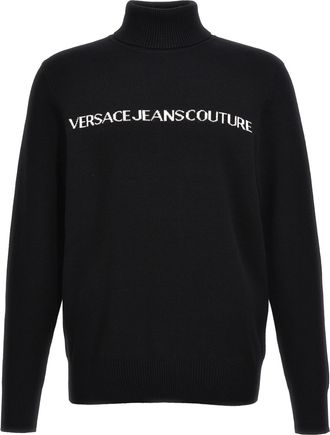 Versace Jeans Couture Turtleneck Sweater With Logo Lettering
