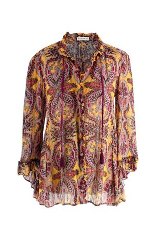 Etro Multi Coloured Floral Silk Blouse Size XXS