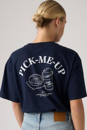 Levi's T-shirt Anyday oversize con stampa - Donna - XS - Blu / Pick Me Up Navy Blazer