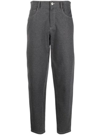 Brunello Cucinelli high-waist stretch-cotton trousers - Grey