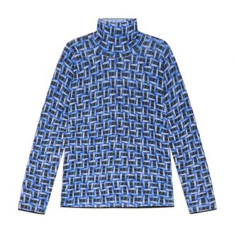 Maliparmi Turtlenecks, female, Blue, Size: XS Printed Knit Knitwear