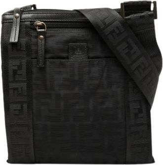 Fendi Pre-owned Canvas Crossbody Bag - Dames - Vintage Schoudertas - Zwart - ONE Size - Vintage