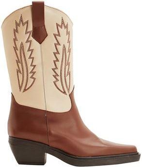 8 by YOOX LEATHER QUILTED WESTERN ANKLE BOOT