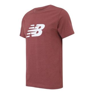 New Balance Mens Sport Jersey Logo T-Shirt in Red Cotton Jersey, size X-Large