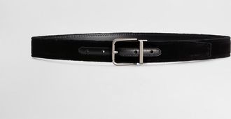 Dolce & Gabbana Cotton Velvet Belt - Man Black Velvet 100
