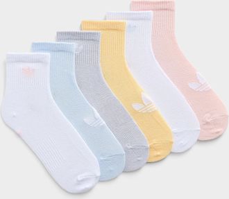 adidas Womens Contrast-logo athletic ankle socks Set of 6