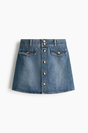 H&M Kurzer Jeansjupe in A-Linie - Denimblau