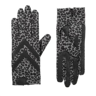 Isotoner Womens Chevron Shortie Gloves In Grey Leopard