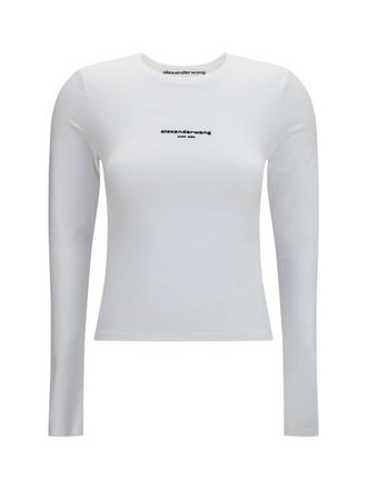 Alexander Wang Logo-Lettering Cotton T-Shirt - White