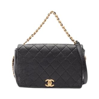 Chanel Pre-owned Matelasse Leren 2Way Schoudertas - Dames - Pre-owned - Zwart - Maat: ONE Size Leer