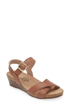 Naot Throne Wedge Sandal in Caramel Leather at Nordstrom, Size 10Us