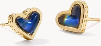 Kendra Scott Womens Framed Ari Heart Stud Earrings In Mood Stone