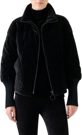 Akris Quilted Velvet Jacket in Black at Nordstrom, Size 10