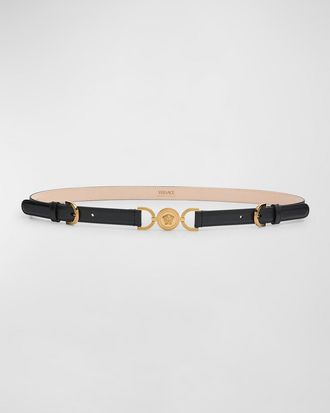 Versace Medusa 95 Skinny Leather Belt