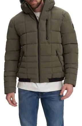Noize Cameron Hooded Puffer Jacket in Uniform Green at Nordstrom Rack, Size Xx-Large