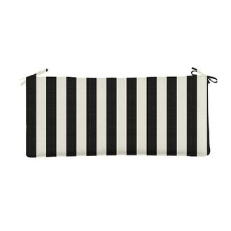 Ballard Designs Replacement Bench Cushion - 39x17.5 - Box Edge, Canopy Stripe Black/White Sunbrella - Ballard Designs