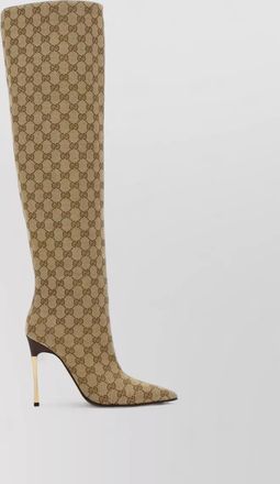 Gucci gg fabric boots pointed toe stiletto