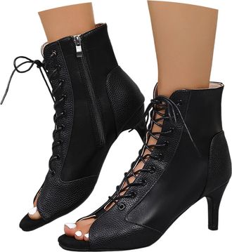 Generic European Retro Women High Heels Soft Sole Hollow Sandals Lightweight Casual Slip On Mules Footwear (Black, 4.5)