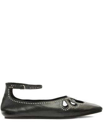 Isabel Marant Bloris cut-out ballerinas - women - Lambskin/Goat Skin/Calf Leather - 40 - Black