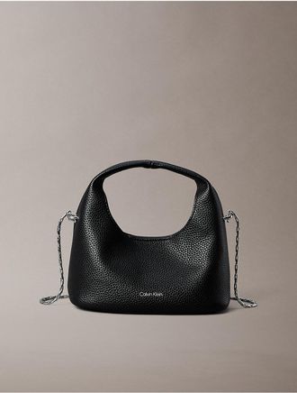 Calvin Klein Womens Pebble Grain Small Slouchy Bag - Black