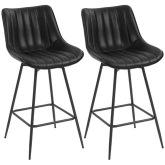 HOMCOM Taburetes de bar 47x54.5x97.5 cm negro