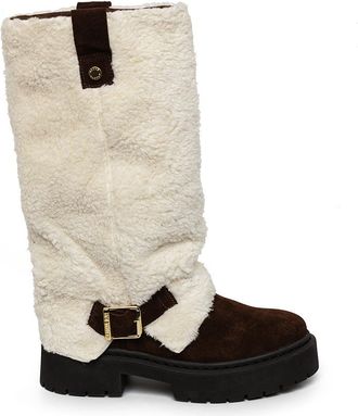Steve Madden Godiva Boot BEIGE/DARK BROWN