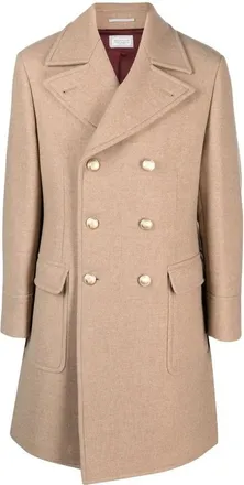 Brunello Cucinelli Light Camel Wool Double Breasted Jacket, Brand Size 54 (US Size 44)