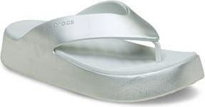 Crocs Getaway Metallic Platform Flip Flop in Silver at Nordstrom Rack, Size 7