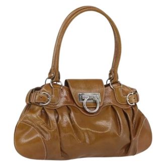 Ferragamo Pre-owned Handbags, female, Brown, Size: ONE SIZE Pre-owned Leather Handbag