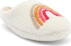 Joe Boxer Faux Shearling Rainbow Clog Slipper in Ivory at Nordstrom Rack, Size Medium