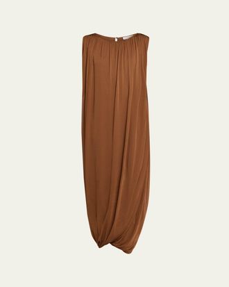 Michael Kors Draped Chiffon Blouson Maxi Dress
