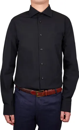 Cavalli Mens Black Dress Shirt W Logo