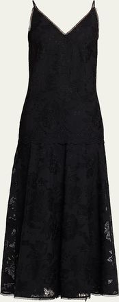 Kobi Halperin Robbie Embroidered Lace-Trim Maxi Dress