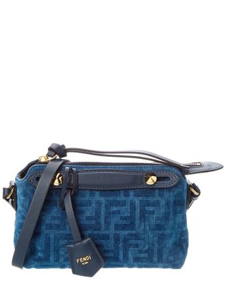 Fendi Fendi By The Way Mini Flocked Denim & Leather Satchel