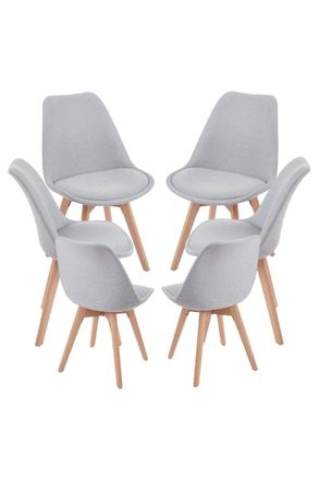Regalos Miguel Regalos Miguel - Packs Sillas Comedor - Pack 6 Sillas Synk Tela - Gris Claro
