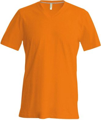Kariban Short sleeve v neck t shirt Orange 4XL