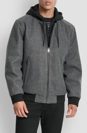 DKNY DX5 Hooded Jacket in Charcoal at Nordstrom Rack, Size Xx-Large