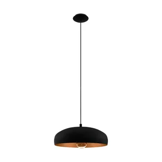 Eglo Mogano Single Pendant Light - Black & Copper | TJ Hughes