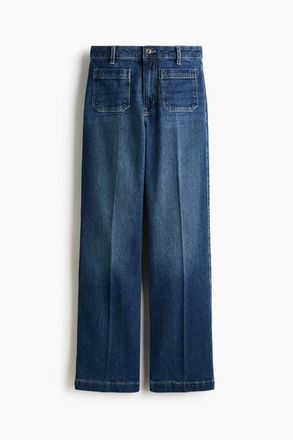 H&M Wide High Jeans in Dark Denim Blue at Nordstrom, Size 10