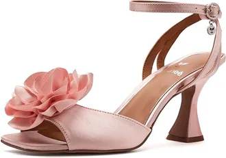 J. Rene&eacute; Pomeline Ankle Strap Sandals Womens Sandals Light Pink : 10.5 W (C), Textile
