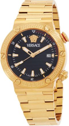Versace Greca Logo Quartz Black Dial Mens Watch VE8G00624