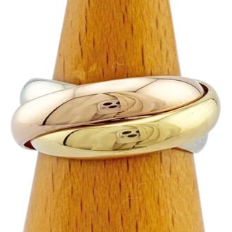 Cartier Trinity Pink Gold White Gold Yellow Gold Yellow Gold (18K) Pink Gold (18K) White Gold (18K) Band Ring (Pre-Owned)